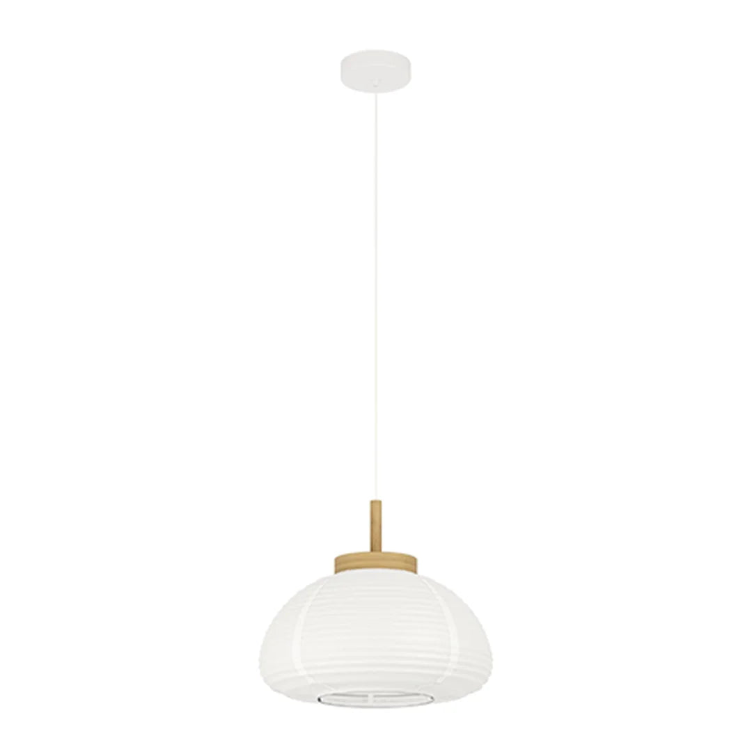 The Lighting Club pendant light White Paper Pendant Light with Wooden Accent P1354 9002759440640