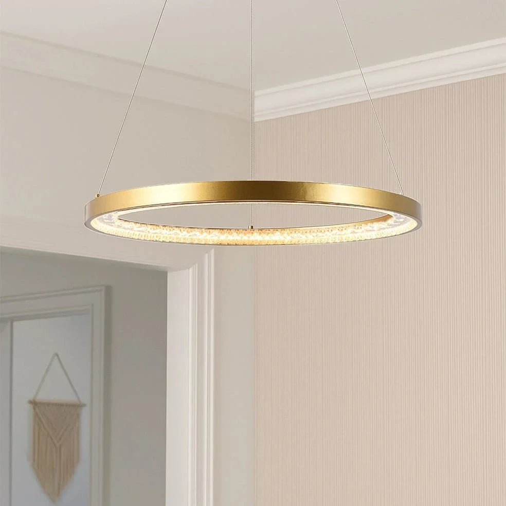 The Lighting Club pendant light Lustra Ring Crystal LED Pendant - Gold P1358 6009551811350
