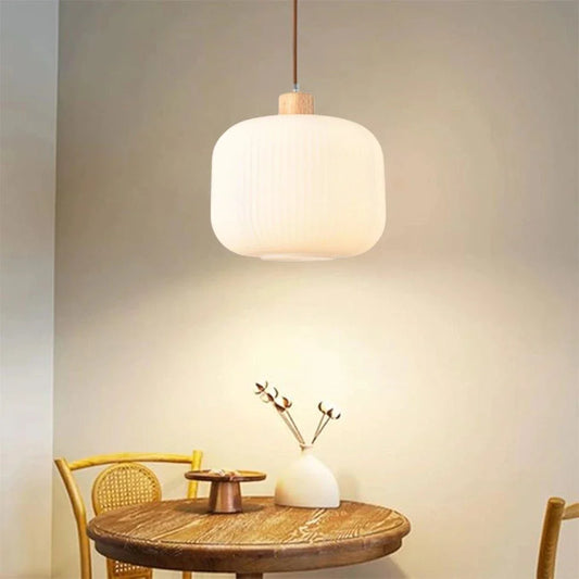 The Lighting Club pendant light Nesta 1 Wood and Glass Pendant Light P1360