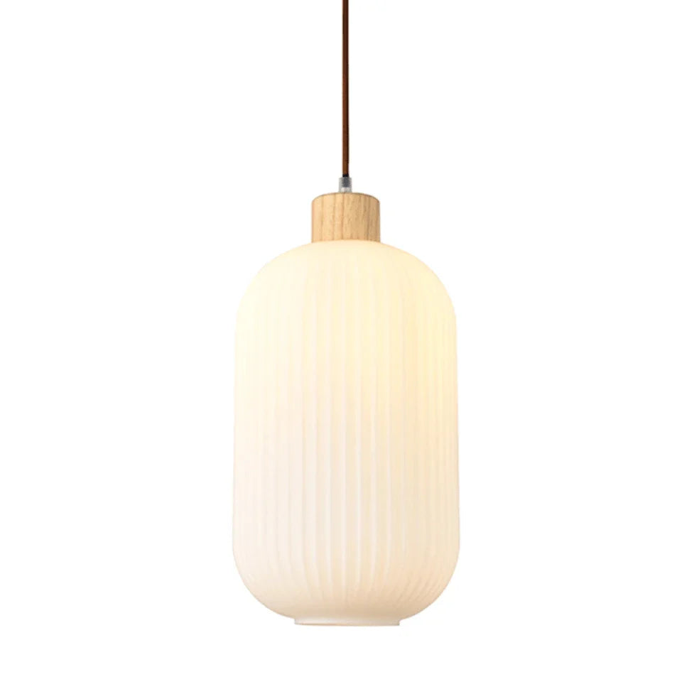 The Lighting Club pendant light Nesta 2 Wood and Glass Pendant Light P1361