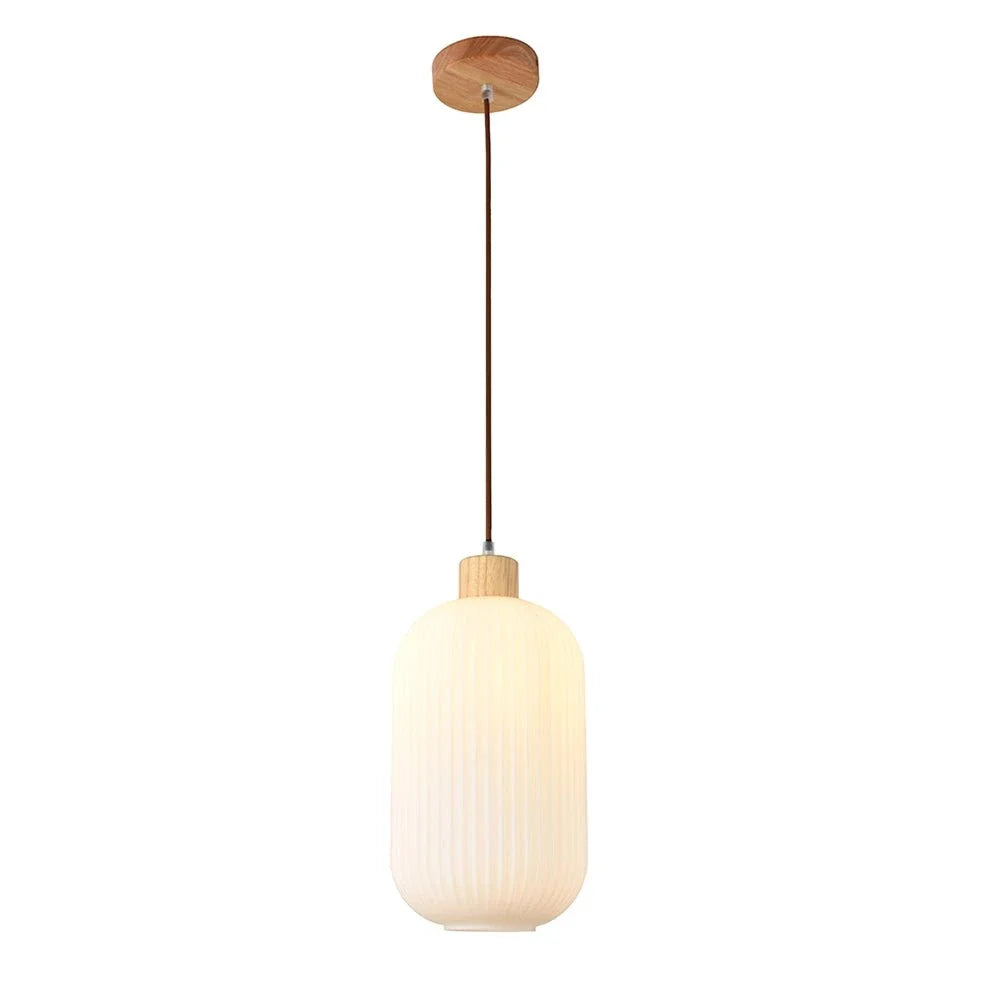 The Lighting Club pendant light Nesta 2 Wood and Glass Pendant Light P1361