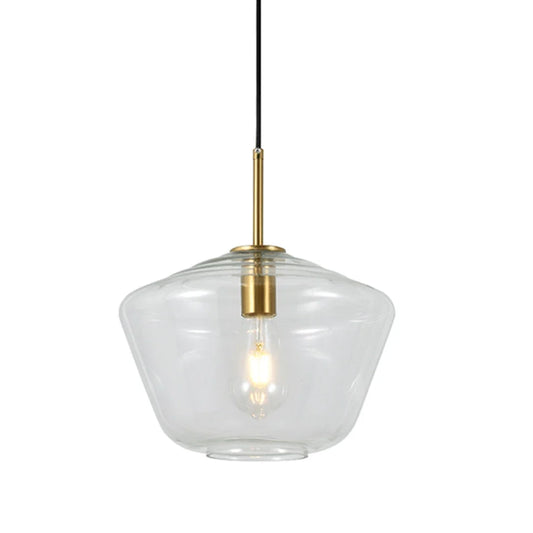The Lighting Club pendant light Vetra 2 Clear Glass Metal Pendant Light - Gold P1363