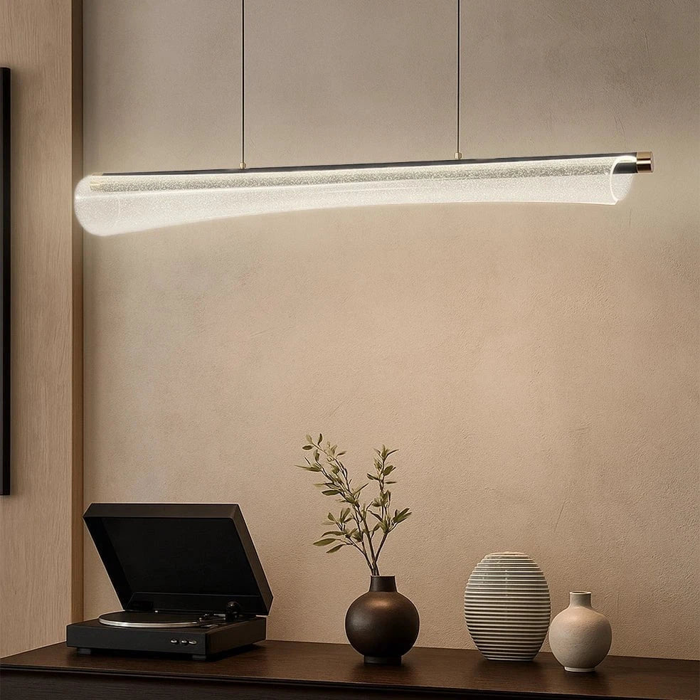 The Lighting Club pendant light Flare Clear LED Pendant Light - Black and Gold P1365