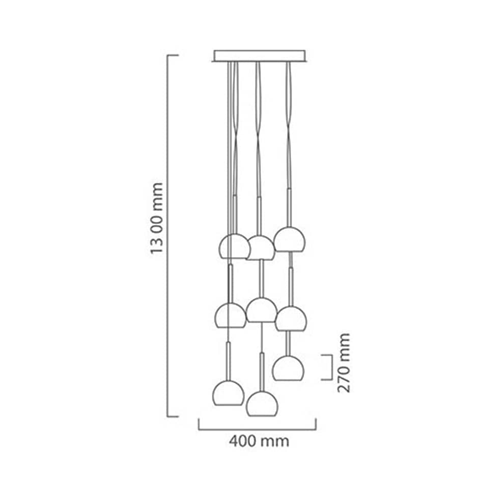 The Lighting Club Nebula Metal & Glass 12 Light Pendant Chrome P422F 6007328357940