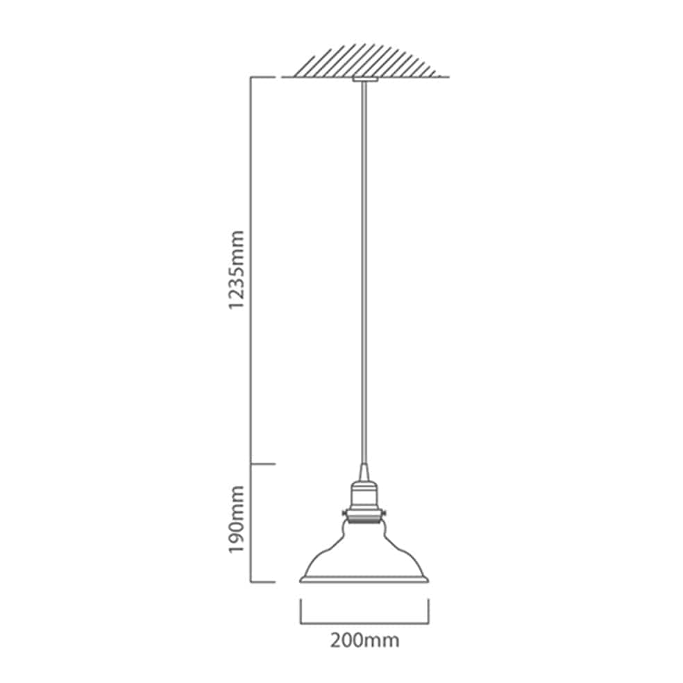 The Lighting Club Pendant Lights Farmhouse Glass Pendant Light Antique Brass P484 6007328367239
