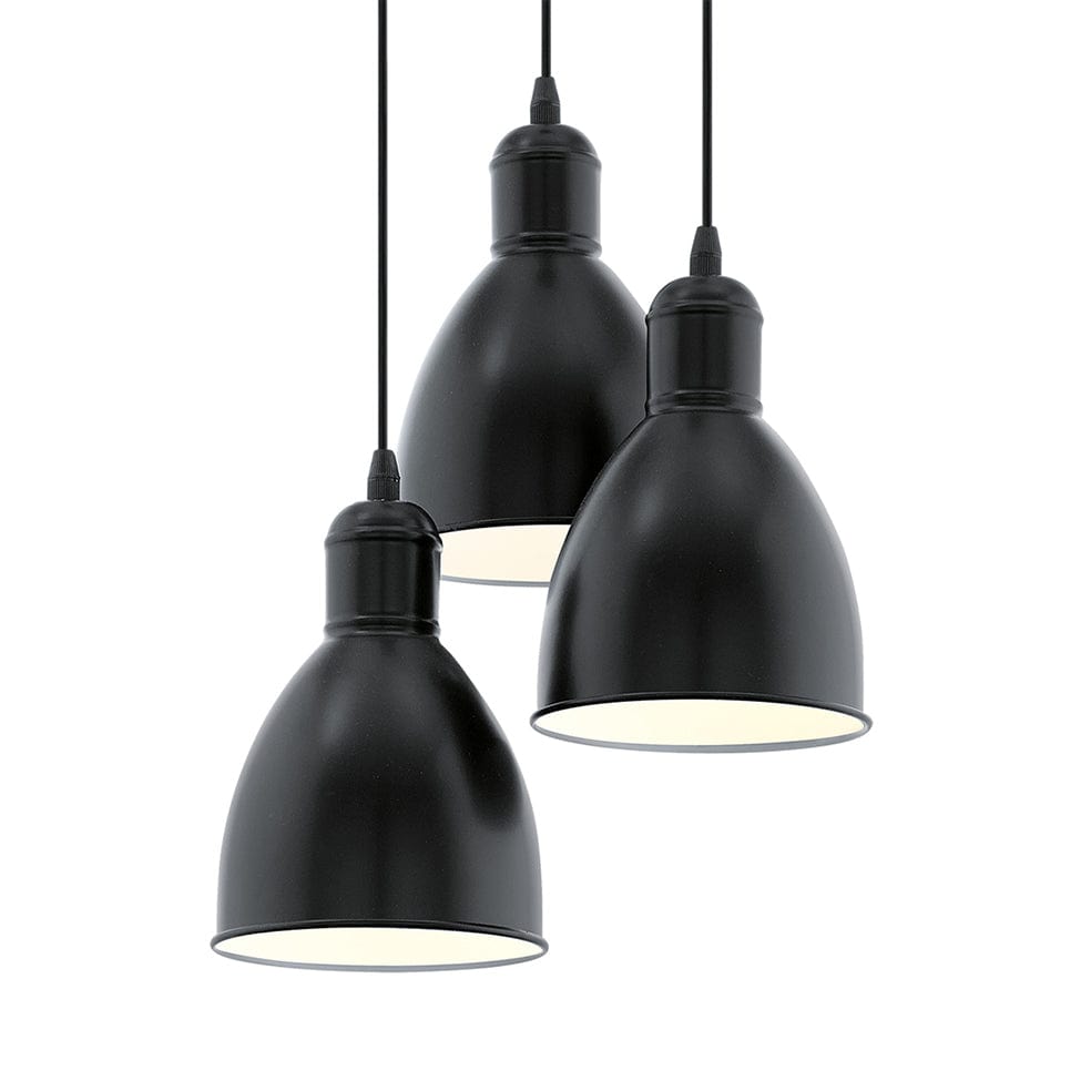 The Lighting Club Priddy Pendant 3 Light Black P696 9002759494650