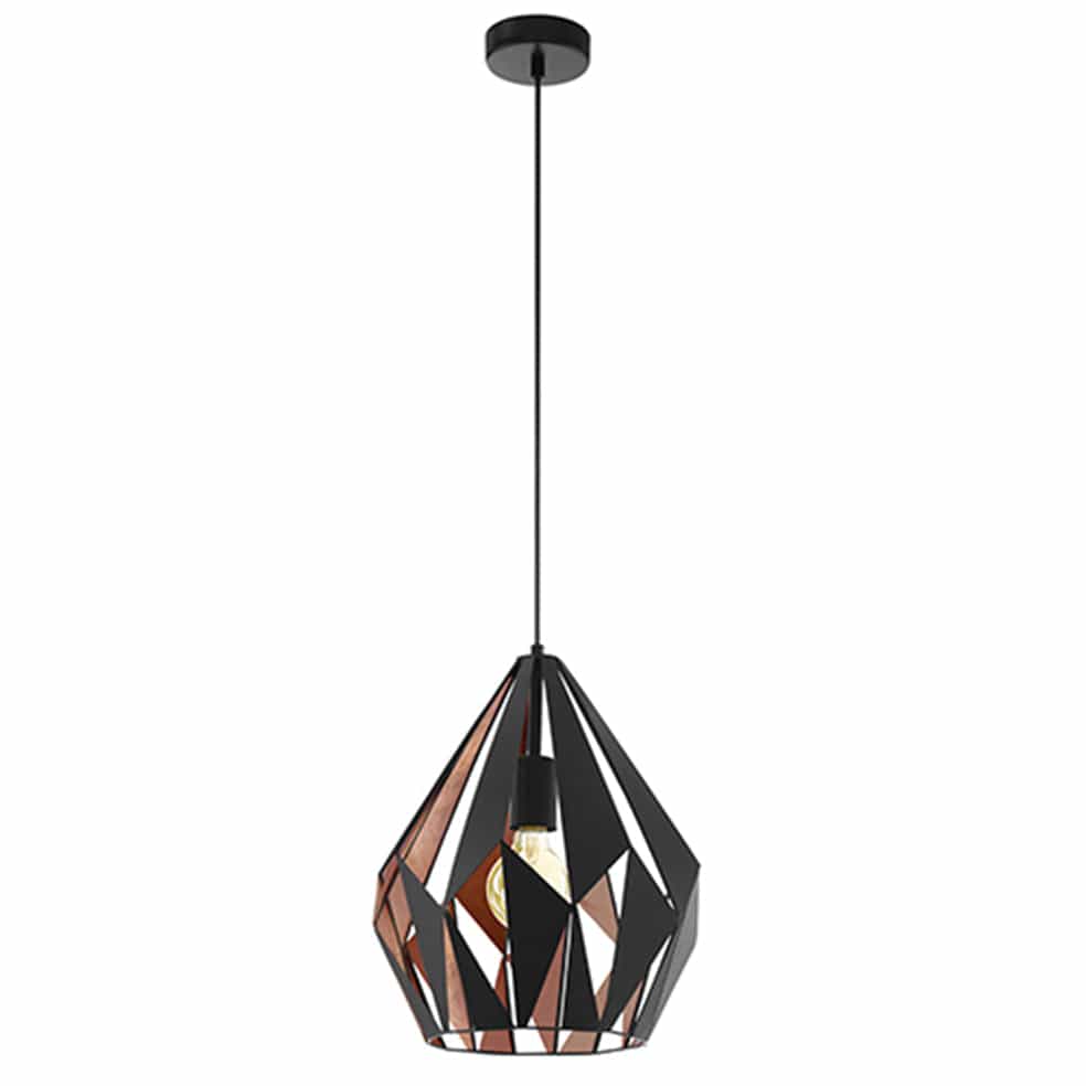 The Lighting Club Pendant Carlton Steel Pendant Light | Black and Copper P703BC 9002759492540
