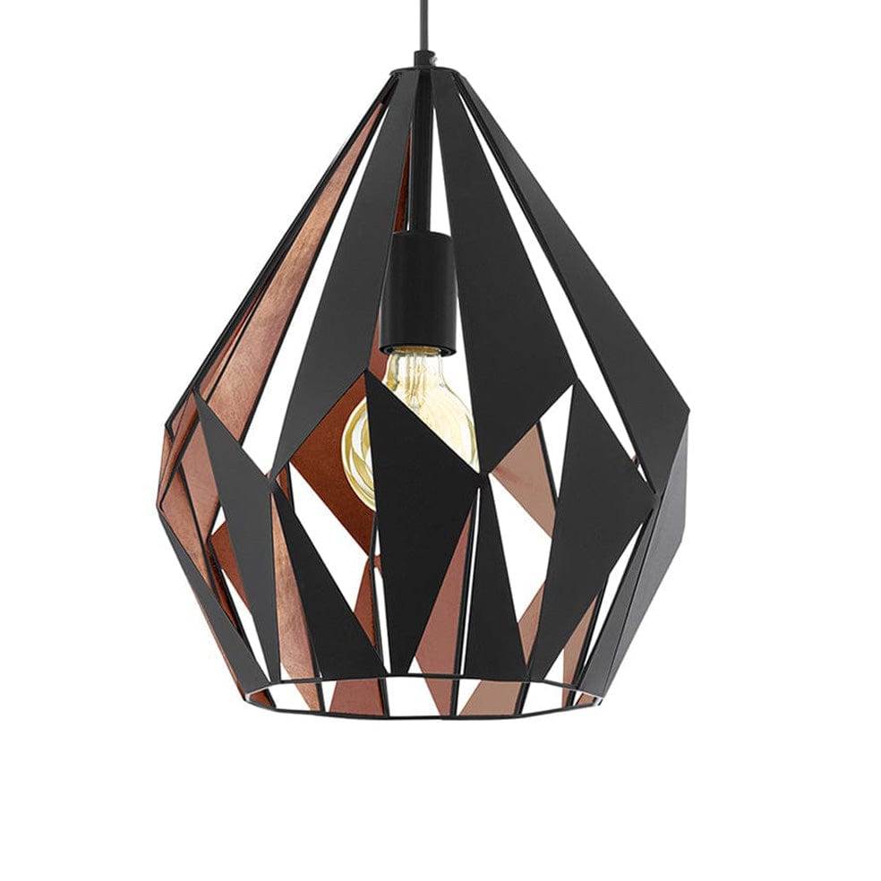 The Lighting Club Pendant Carlton Steel Pendant Light | Black and Copper P703BC 9002759492540
