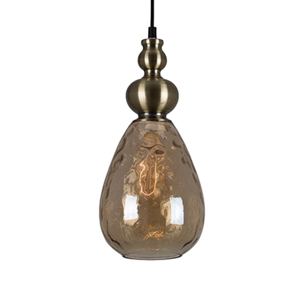 The Lighting Club Pendant Amber Victoria Glass and Metal Pendant Light Amber | Clear P915AM 6007328386803