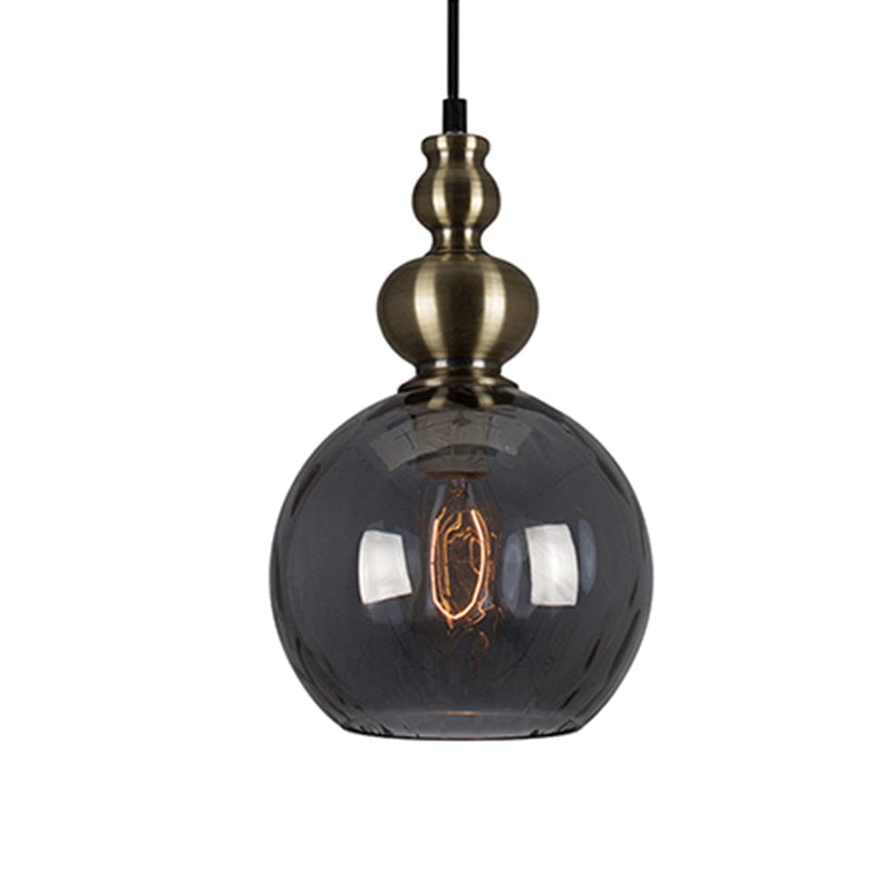 The Lighting Club Pendant Smokey Vic Glass and Metal Pendant Light Amber | Smokey P916SM 6007328386827