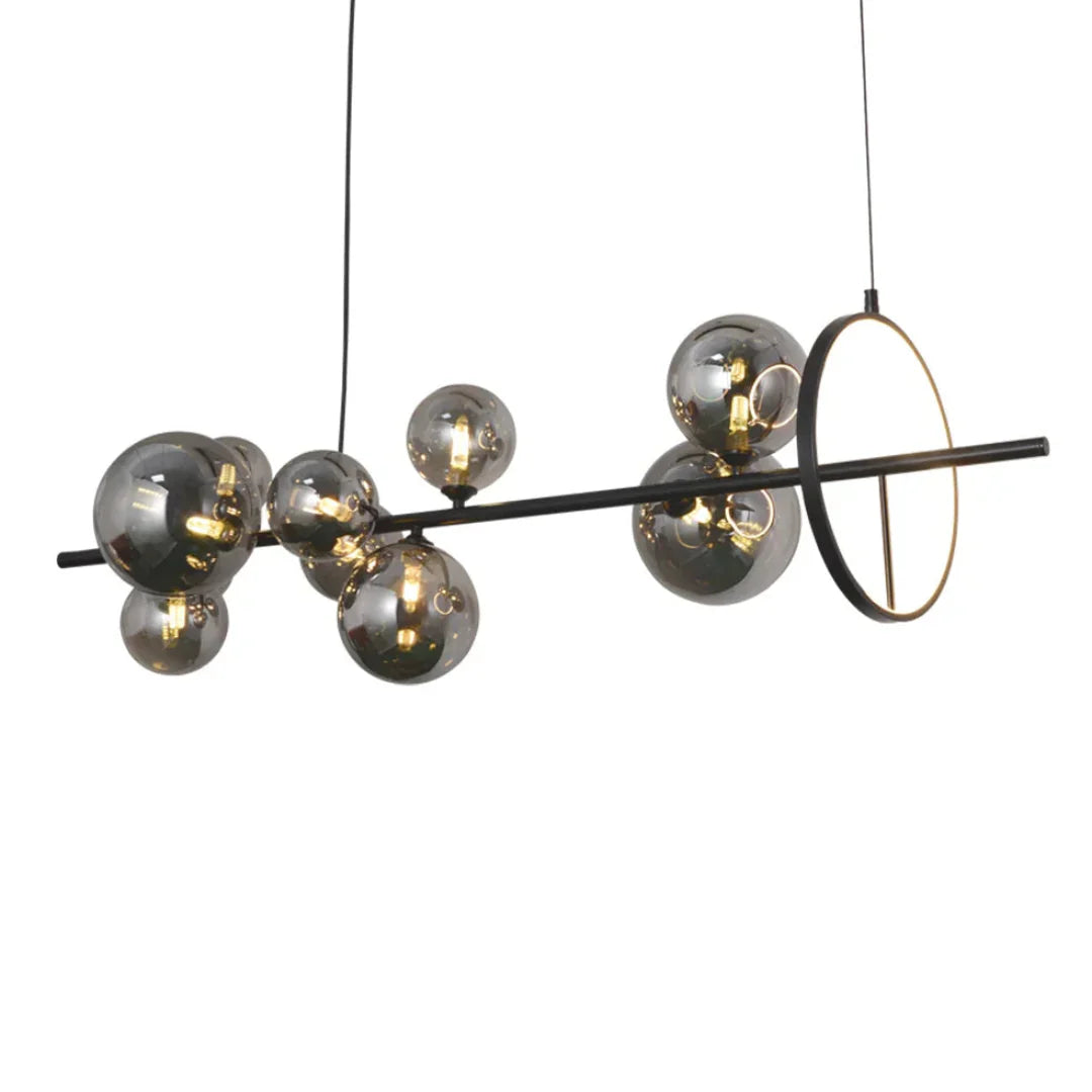 The Lighting Club pendant light Noctra Glass Cluster Linear Pendant Light - Smoke PEN039/10 BK/SMOKE