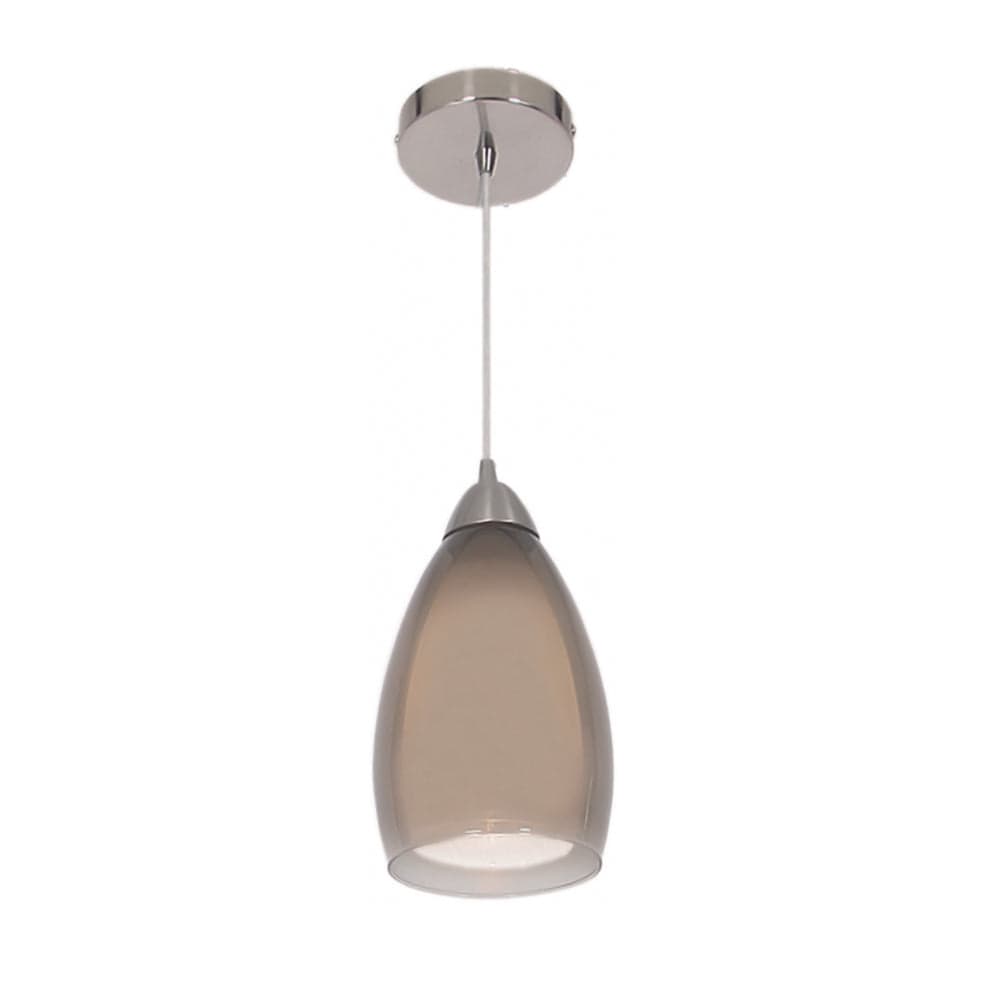 The Lighting Club Pendant Smoke Nelia Satin Chrome Pendant Light in Smoke | White PEN044SMOKE 6007226052275