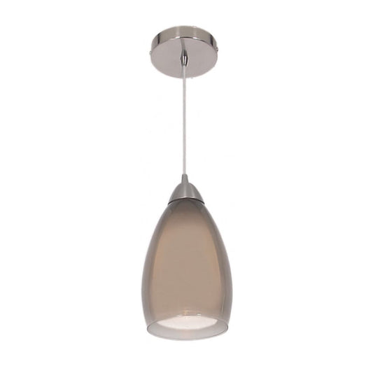 The Lighting Club Pendant Smoke Nelia Satin Chrome Pendant Light in Smoke | White PEN044SMOKE 6007226052275