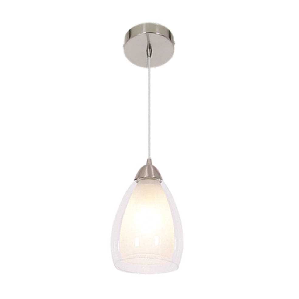 The Lighting Club Pendant White Nelia Satin Chrome Pendant Light in Smoke | White PEN044WHITE 6007226046373