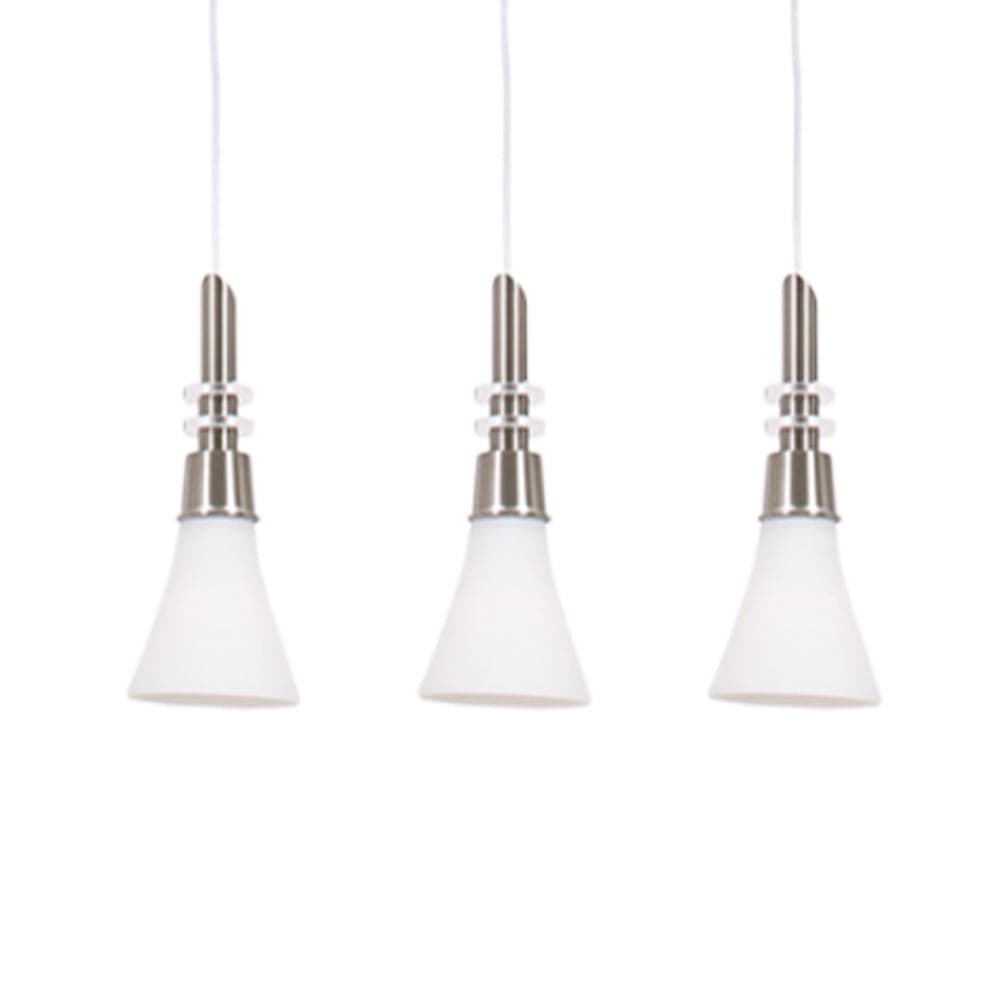 The Lighting Club Pendant Lights Rita Metal and Glass Trio Pendant Light PEN077/3 SATIN 6007226042085
