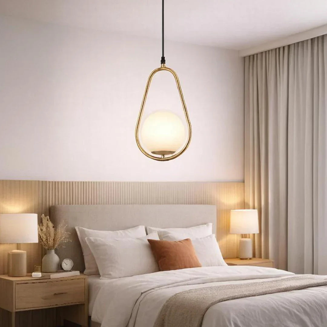 The Lighting Club pendant Rhea Drop LED Pendant Light - Brass and Opal PEN152 BRASS 6007226090253