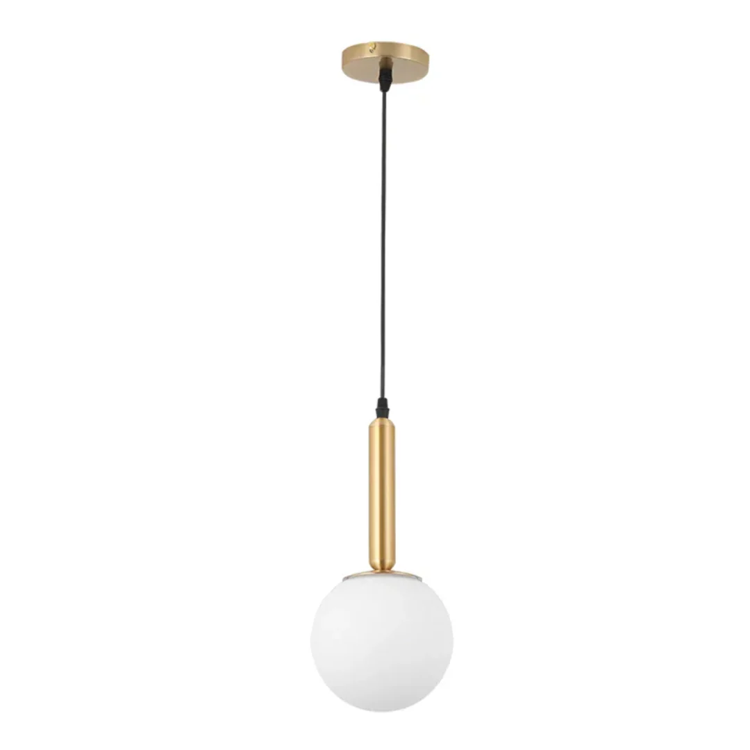 The Lighting Club pendant light Rhea Orb Metal and Glass Pendant Light - Brass PEN154 BRASS 6007226090277
