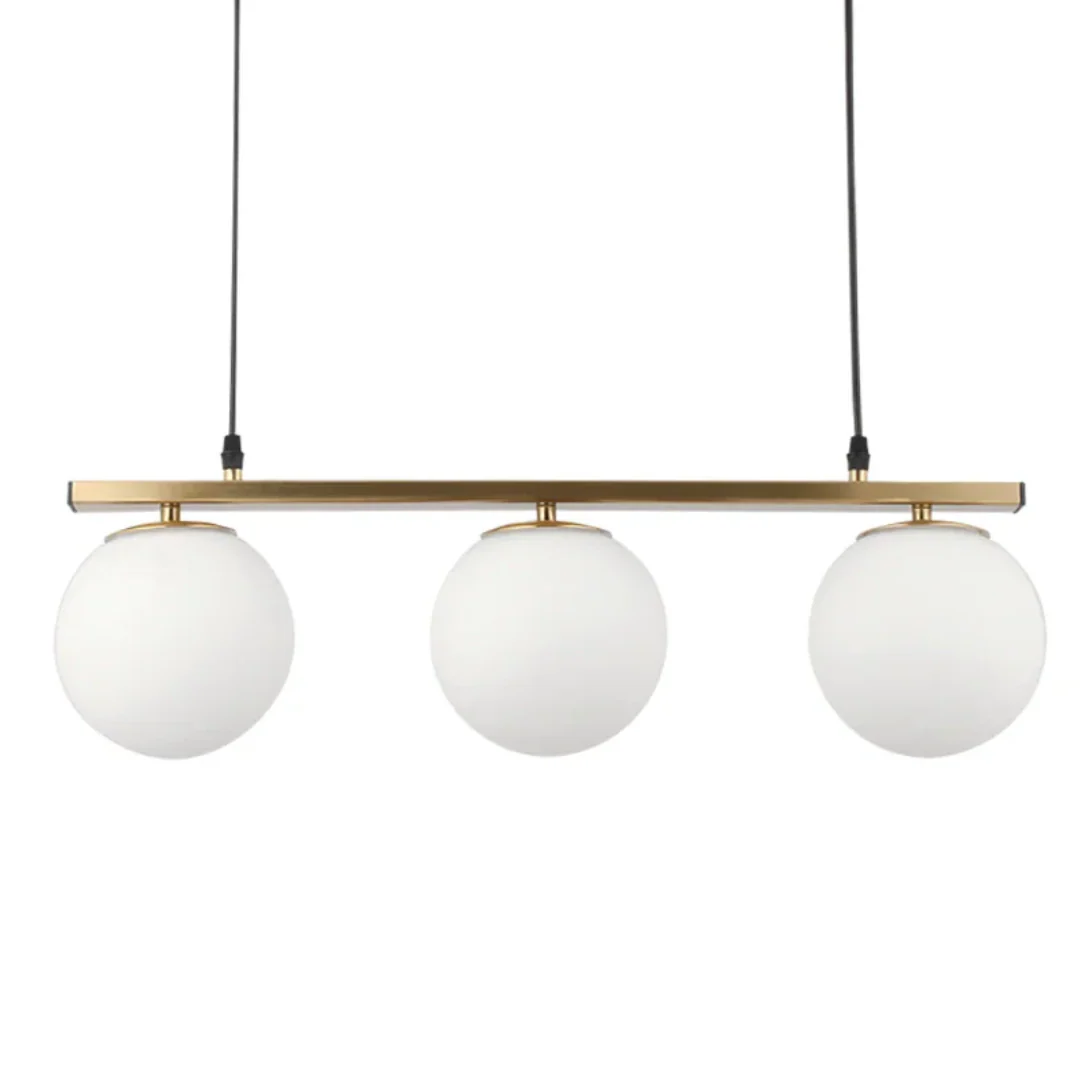 The Lighting Club pendant light Rhea 3 Orb Metal and Glass Pendant Light - Brass PEN155/3 BRASS