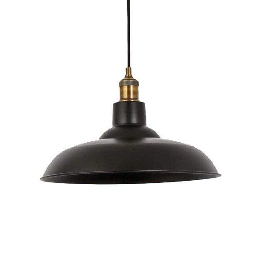 The Lighting Club Farmhouse Metal Pendant Light Black and Gold PEN264 M/BK 6007226054811