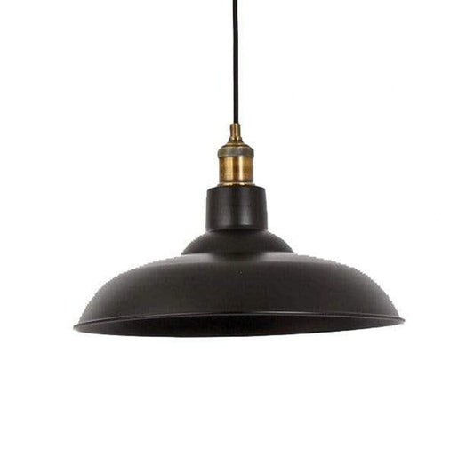 The Lighting Club Farmhouse Metal Pendant Light Black and Gold PEN264 M/BK 6007226054811
