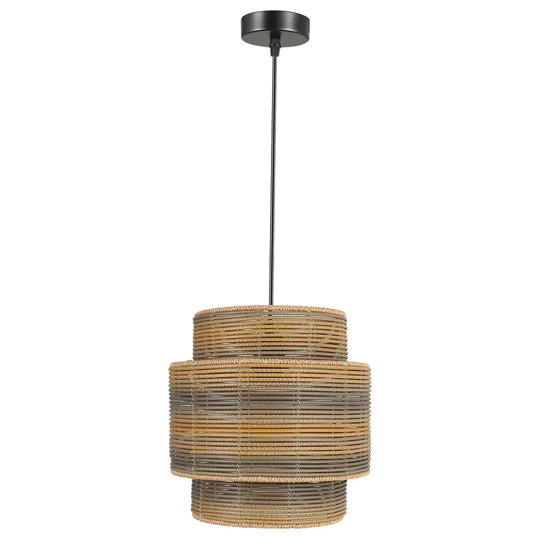 The Lighting Club pendant light Breeza Tower Woven Pendant Light PEN301 BK/RATTAN 6007226090741