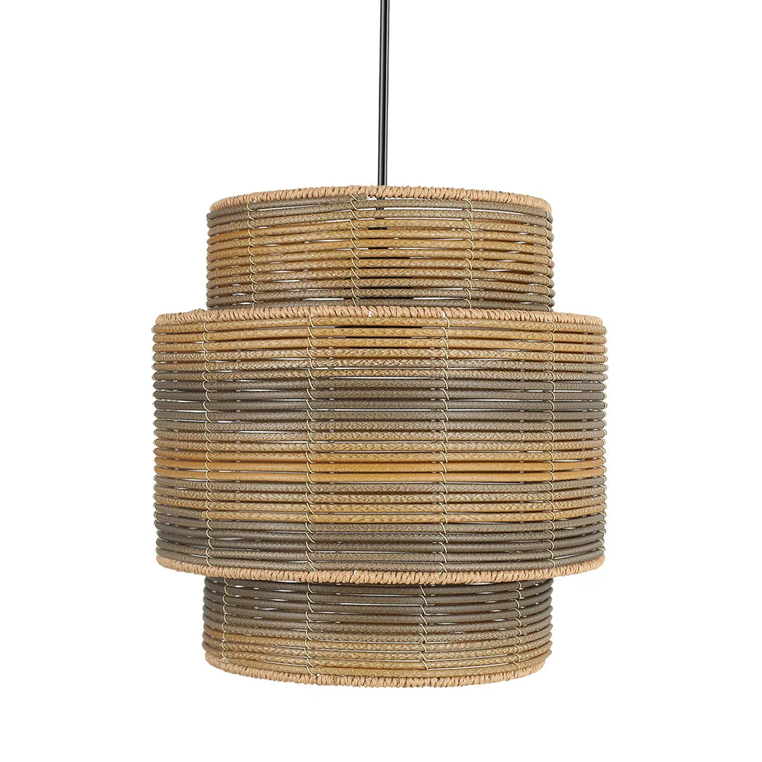 The Lighting Club pendant light Breeza Tower Woven Pendant Light PEN301 BK/RATTAN 6007226090741