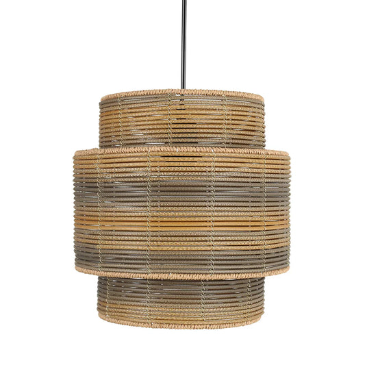 The Lighting Club pendant light Breeza Tower Woven Pendant Light PEN301 BK/RATTAN 6007226090741
