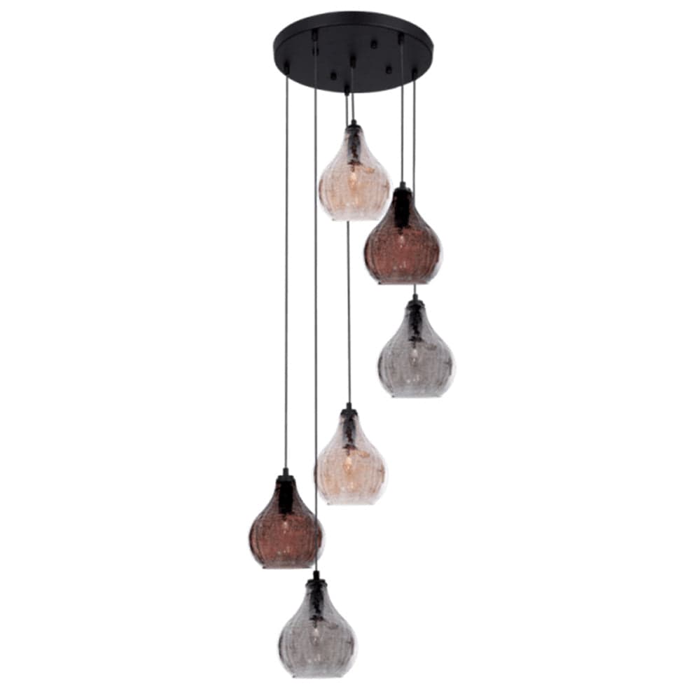 The Lighting Club Pendant The Sculptor Pendant with Crackle Glass PEN369 BLACK 6007226064216