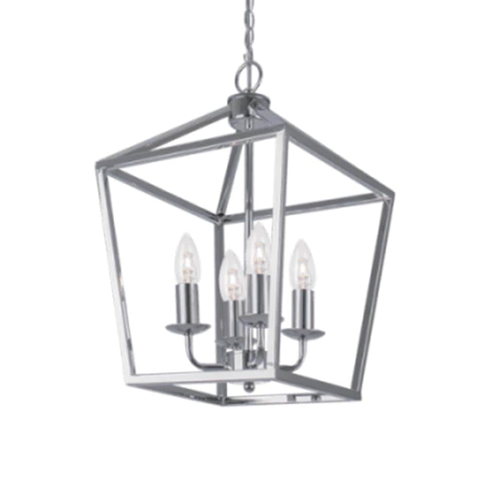 The Lighting Club Chandeliers Birdcage Metal and Glass Pendant Light Chrome PEN450 CHROME 6007226065183