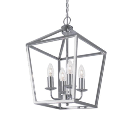 The Lighting Club Chandeliers Birdcage Metal and Glass Pendant Light Chrome PEN450 CHROME 6007226065183
