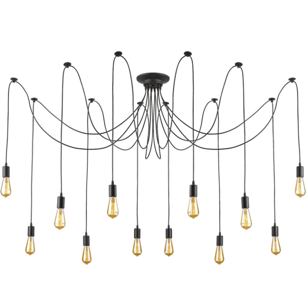 The Lighting Club Pendant Cord Cluster Pendant 12 Light PEN453/12 BLACK 6007226065923