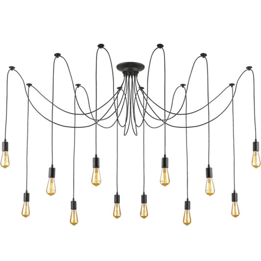 The Lighting Club Pendant Cord Cluster Pendant 12 Light PEN453/12 BLACK 6007226065923