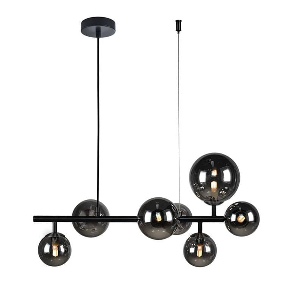 The Lighting Club Chandeliers Horizontal Constellation Pendant 7 Light Metal and Glass PEN471/7 MATT BK 6007226079869