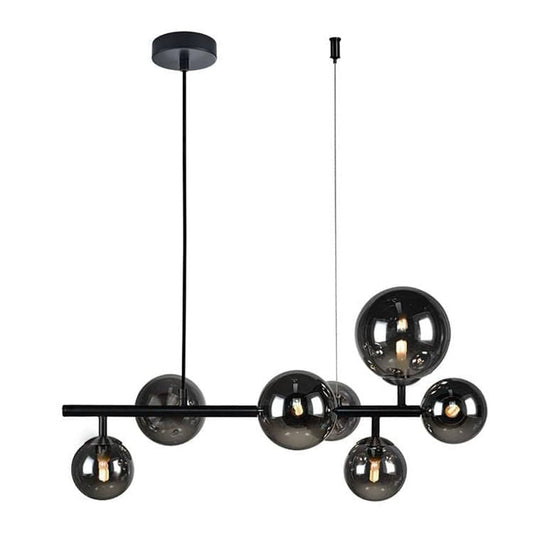 The Lighting Club Chandeliers Horizontal Constellation Pendant 7 Light Metal and Glass PEN471/7 MATT BK 6007226079869