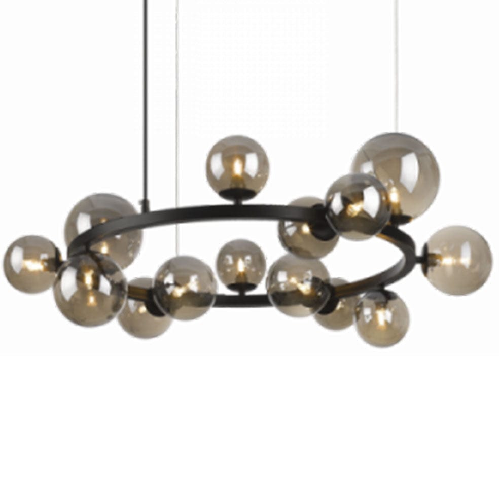 The Lighting Club Chandeliers Round Constellation Pendant 14 Light Black Metal and Glass PEN472/14 MATT BK 6007226079876