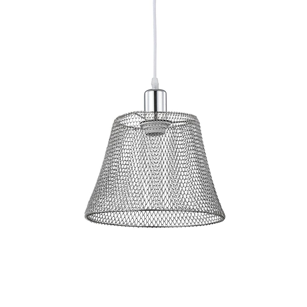 The Lighting Club Pendant Chrome Bamba Steel Mesh Pendant Light Black | Gold | Chrome PEN517 CHROME