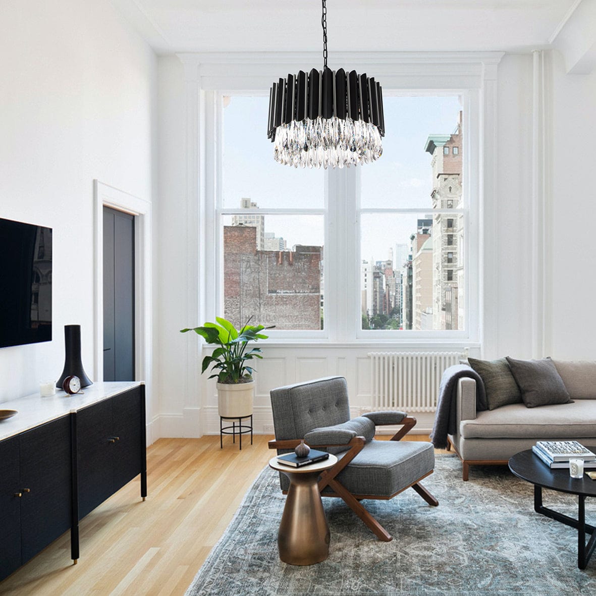 The Lighting Club Lighting Criostail Metal and Crystal Pendant Light PEN562 CHROME 6007226075700