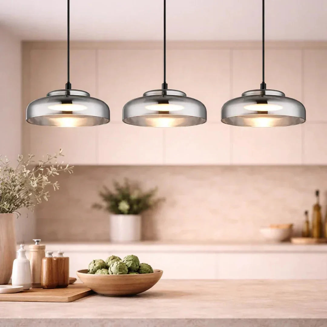 The Lighting Club pendant light Volta Metal and Glass LED Pendant Light - Smoke PEN616 BLACK 6007226090321