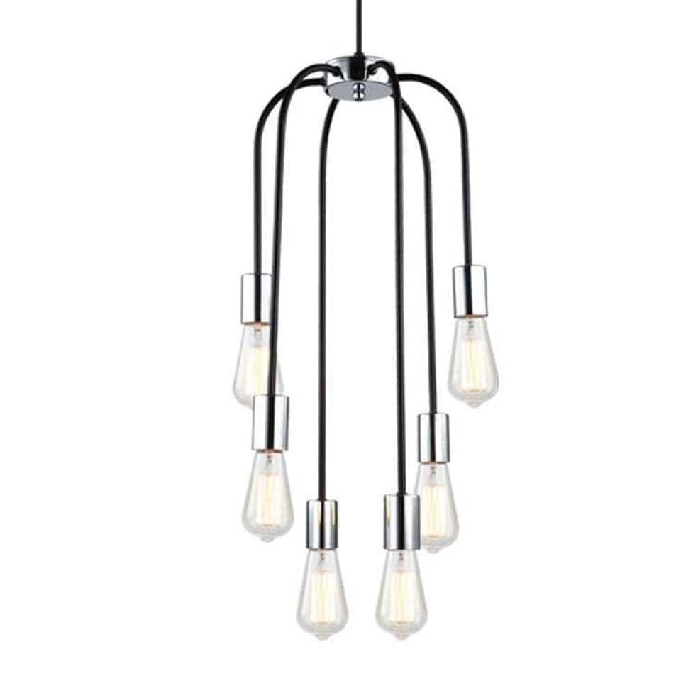 The Lighting Club Lighting Locks Pendant Light 6 PEN621/6 CHR/BLACK 6007226068962