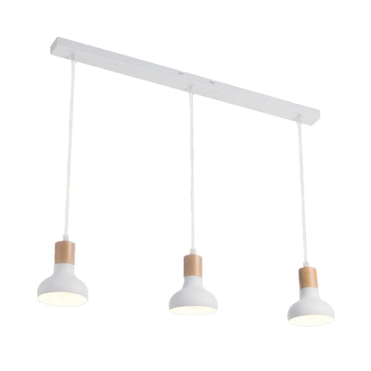 The Lighting Club Pendant Lights Ashleigh Metal and Wood Pendant Light White PEN646/3 WHITE 6007226071320