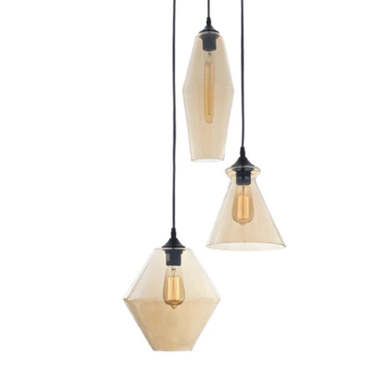 The Lighting Club Ceiling Light Penla Tri Pendant Light PEN757/3 AMBER 6007226063028