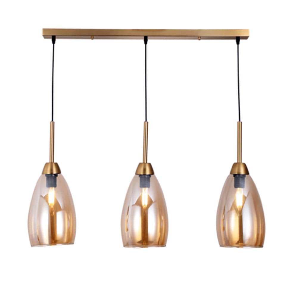 The Lighting Club Pendant Tella Glass 3 Pendant Light Amber PEN814/3