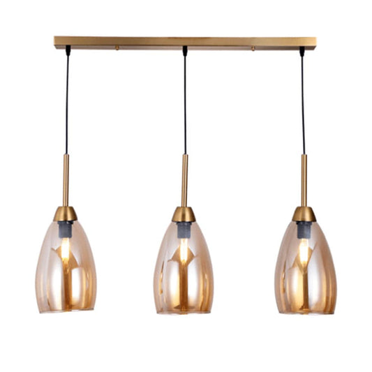 The Lighting Club Pendant Tella Glass 3 Pendant Light Amber PEN814/3