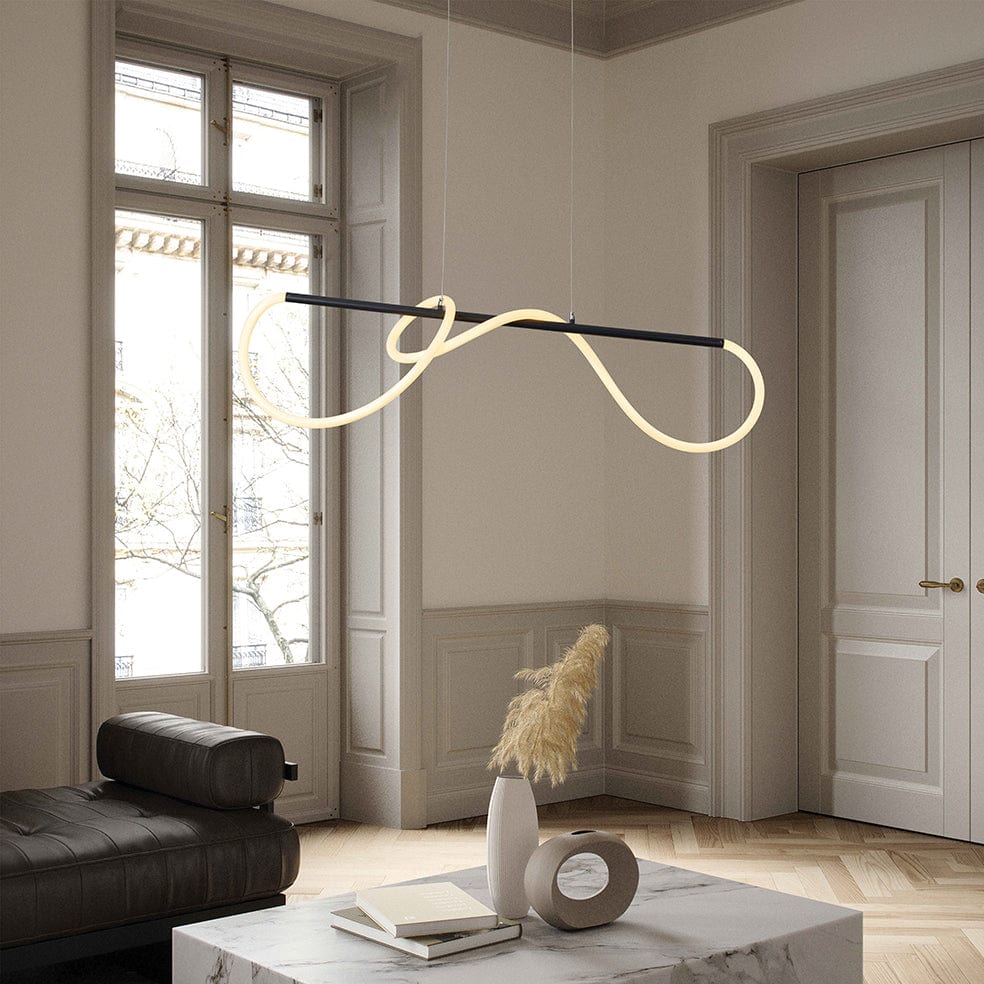 The Lighting Club Chandelier Noodle Black with Flex LED Pendant Light with remote control PEN815 MATT BLACK 6007226082135