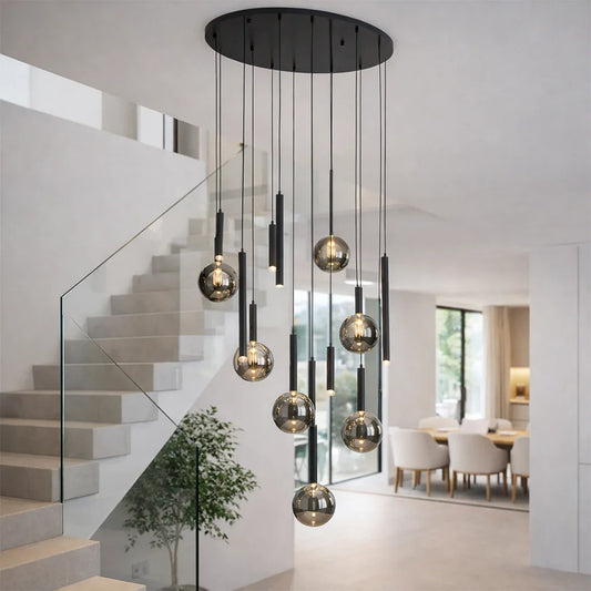 The Lighting Club pendant light Talos Cascade Pendant Light - Smoke PEN824/12 BK/SMOKE 6007226092387