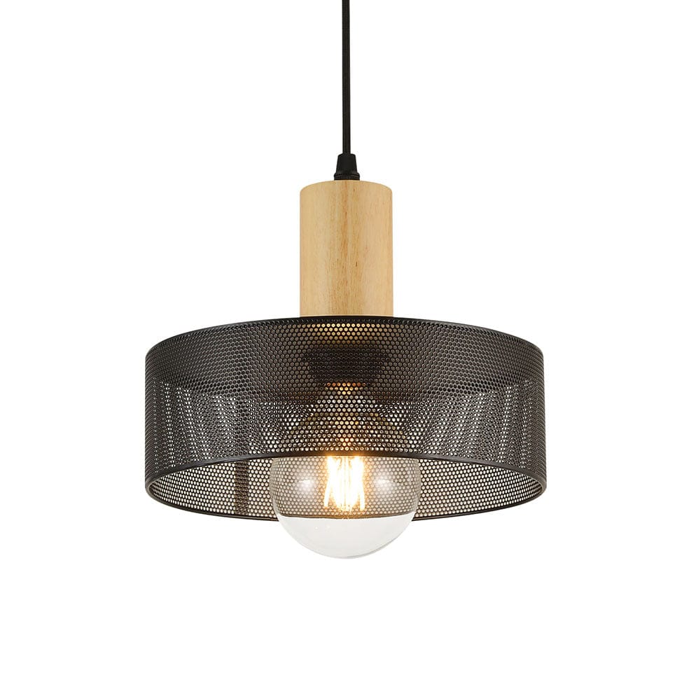 The Lighting Club Pendant Anthea Pendant Light | Black and Natural PEN837 BLACK 6007226082999