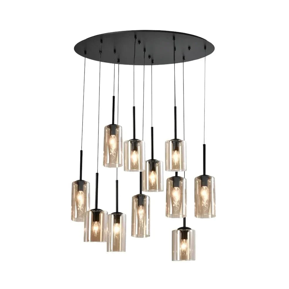 The Lighting Club Chandelier Alison 11 Light Chandelier Black and Amber Glass PEN849/11 AMBER 6007226083903