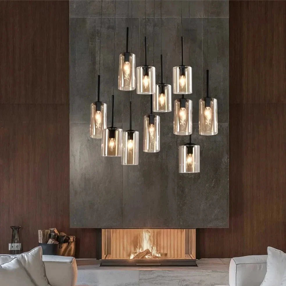 The Lighting Club Chandelier Alison 11 Light Chandelier Black and Amber Glass PEN849/11 AMBER 6007226083903