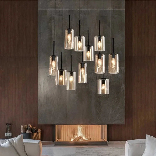 The Lighting Club Chandelier Alison 11 Light Chandelier Black and Amber Glass PEN849/11 AMBER 6007226083903