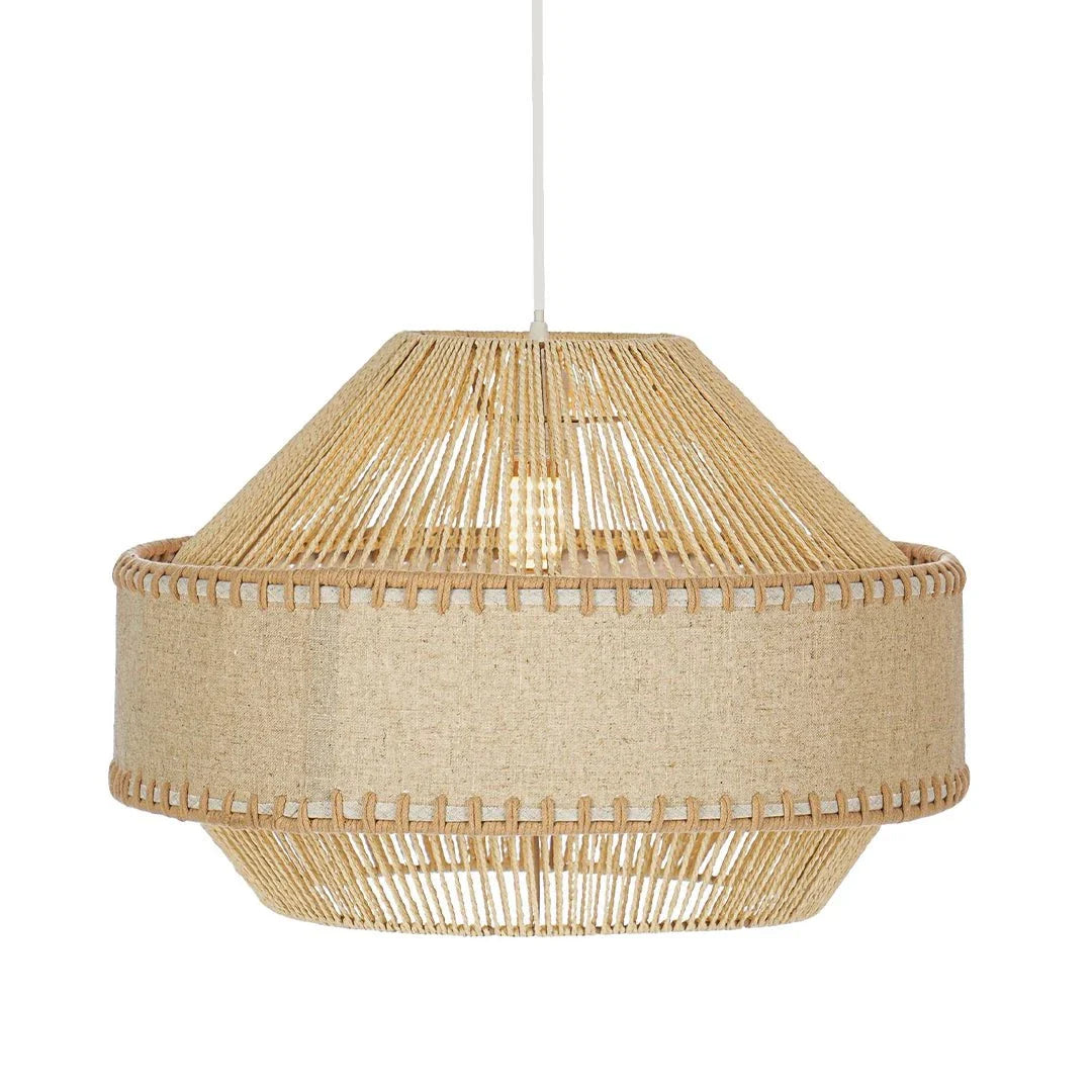 The Lighting Club pendant light Cannes Tiered Linen and Rope Pendant Light PEN880 NATURAL 6007226088892